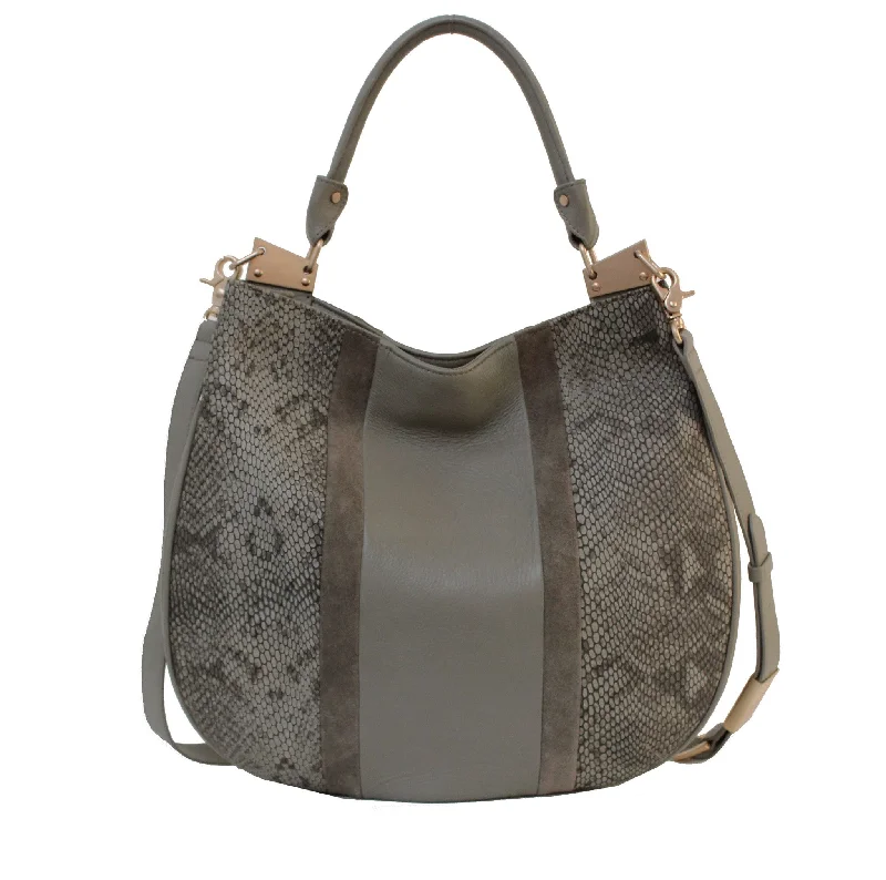 Hobo bag with a detachable pouch for extra storageDione Hobo in Safari Snake